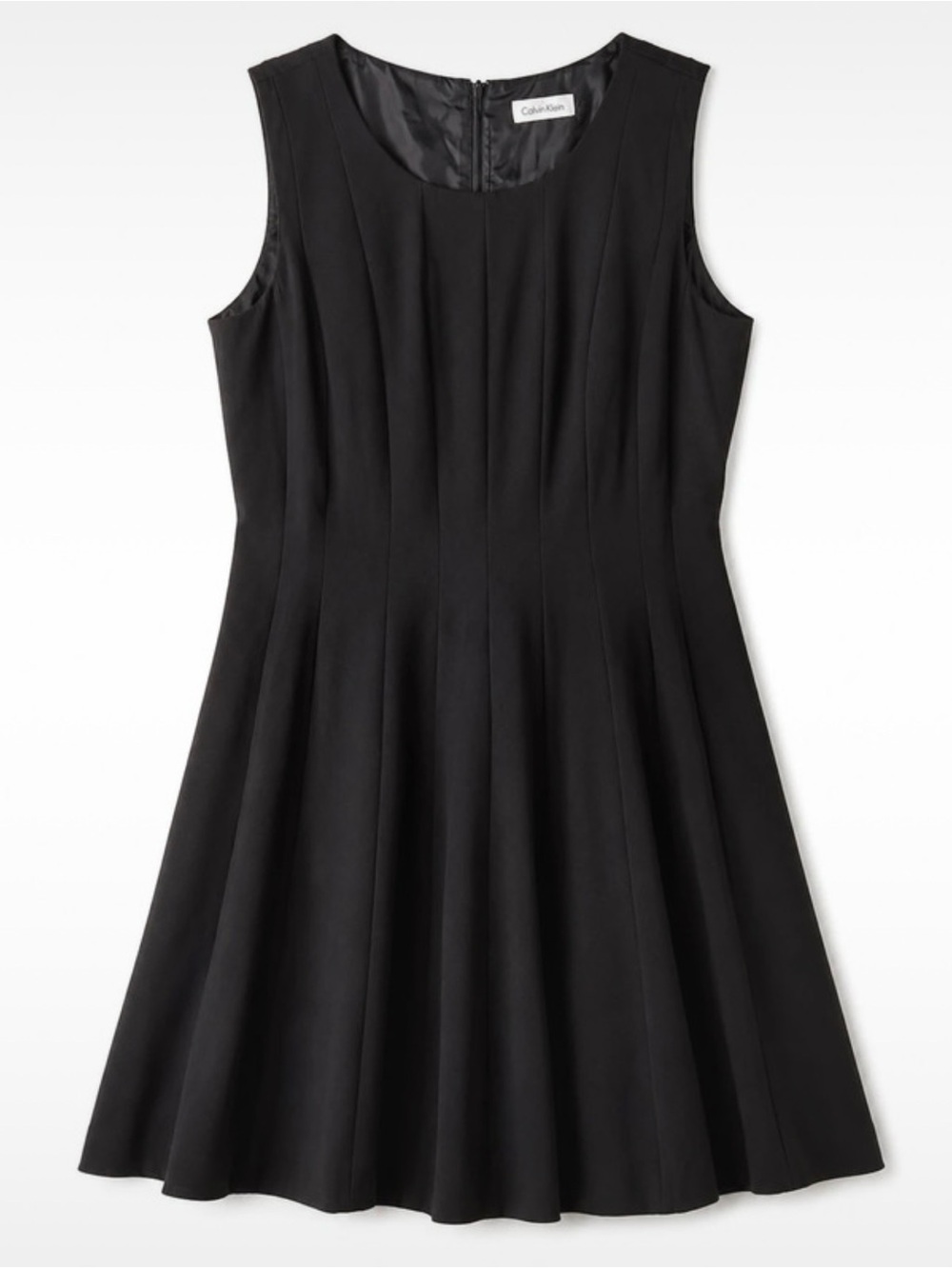 Calvin Klein Black Fit-and-Flare Sleeveless Mini Dress
